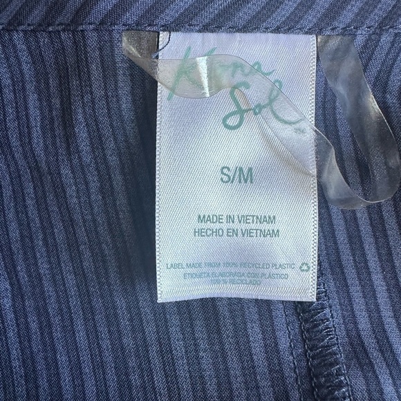 Beach Cover Up Navy Blue Palms Print Sheer Cover Up Beach Dress Open Front Tunic - Picture 5 of 5